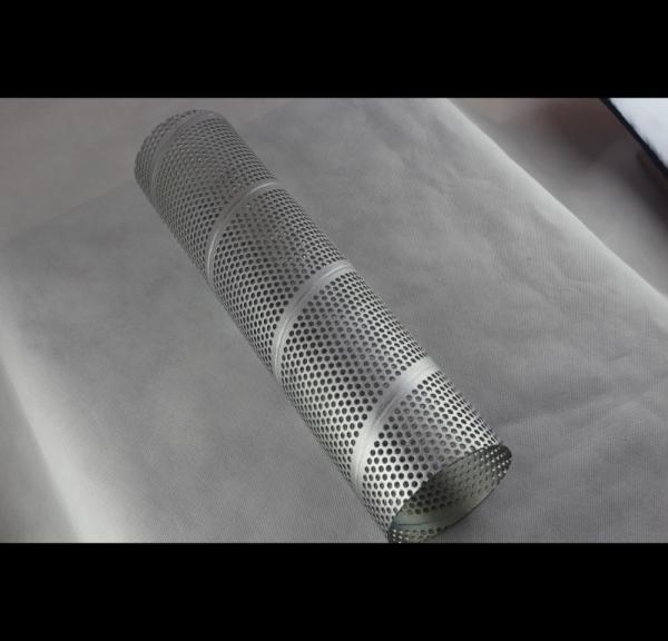 Automotive Perforated Stainless Steel Tube , Polished Surface Perforated Metal Pipe