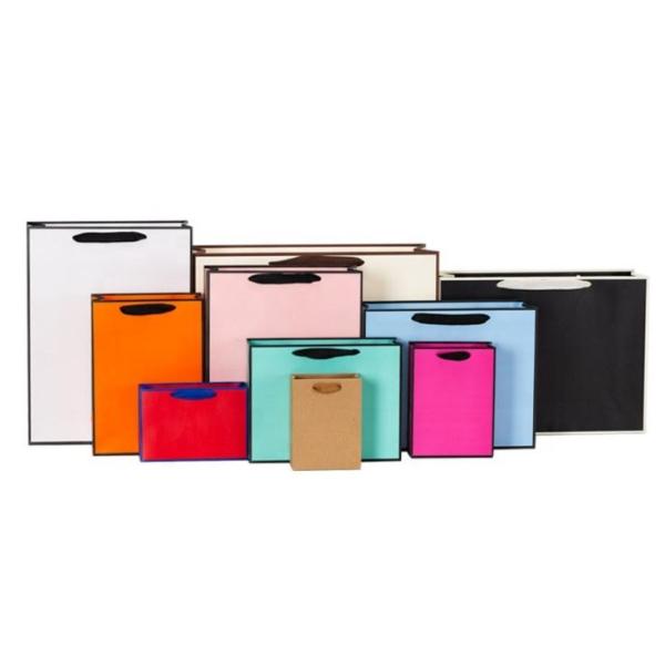 Colorful White Paper Shopping Bag for Outlet Custom Logo Garment Bags Made of Ivory Board