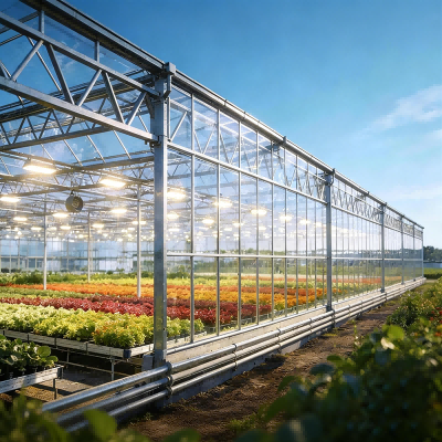 Greenhouses Agricultural Steel Frame Buildings Wind Resistant Thermal Insulated