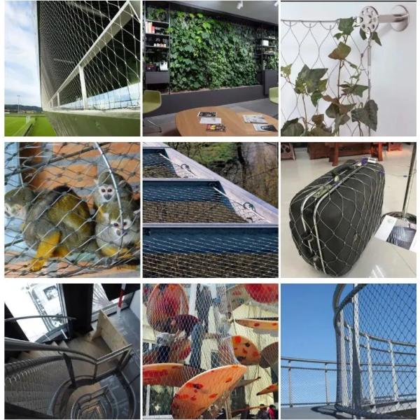 316 Wire Stainless Steel Rope Mesh Fencing Knotted 7X7 7X19 For Zoo