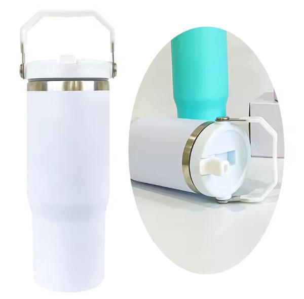 Bottle de vácuo esportivo portátil de aço inoxidável com cálice de palha para estudantes