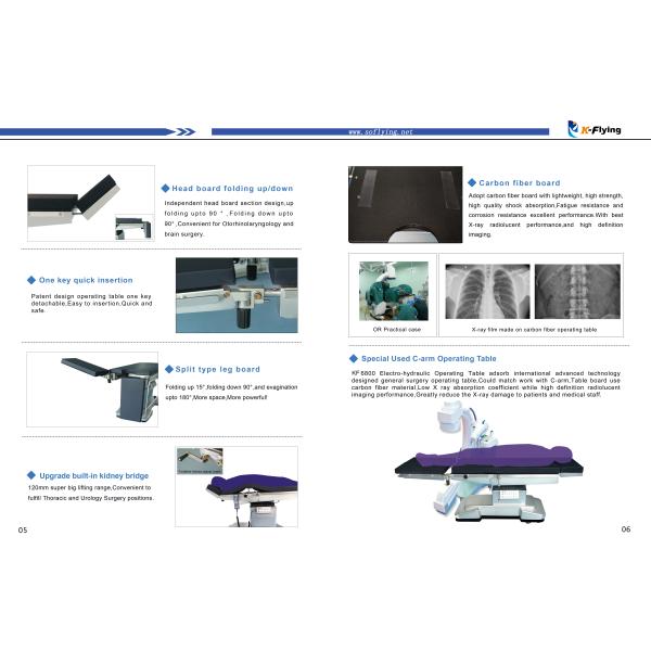 Операционный стол W550mm SUS304 гидравлический для подбрюшной хирургии