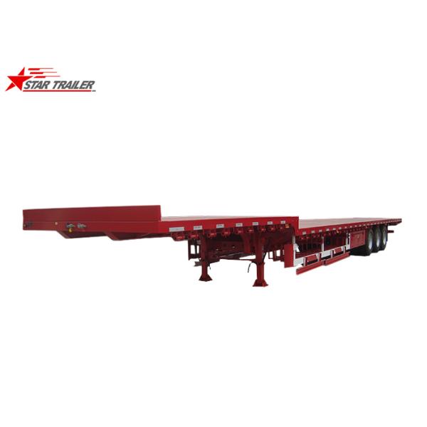 2 Axles 30ft 30Ton Flatbed Semi Trailer Leaf Spring Suspension 12R22.5 Tire