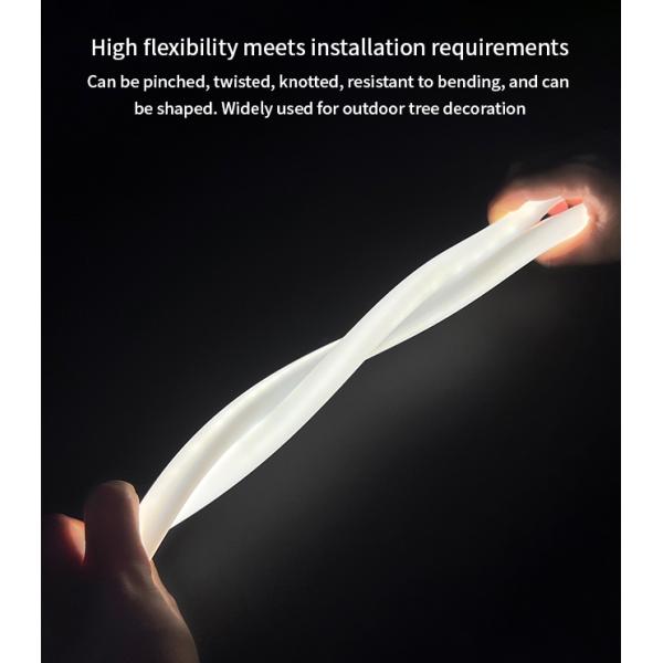 Luz de neón LED de silicona de 180 grados impermeable circular exterior flexible