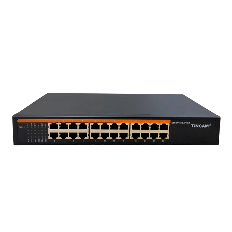 24 Port 10/100Mbps Fast Ethernet Switch Unmanaged Network Switch Rackmount/Desktop Metal Switch Internal Power Supply TBC-S4024N