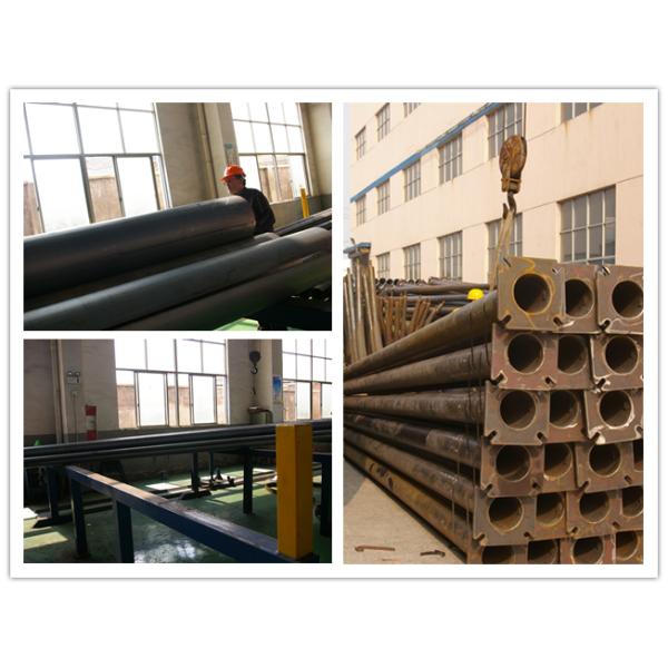 11m Powder Coating Double Arm Street Parking Light Poles Waterproof Hot Rolled Steel