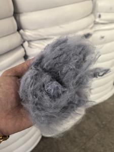 UV Protection Recycled Polyester Staple Fiber 2.5D 51mm Water Gray