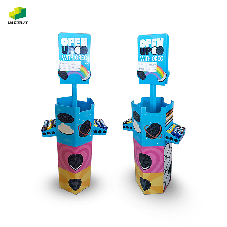 Recyclable Custom Cardboard Display Cases Cardboard Point Of Sale Display For Candy, Commodity, Food