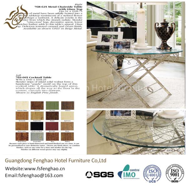 Black Bronze Coffee Table Antique Style , Oversized / Large Round End Table