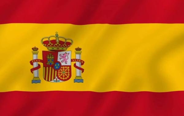 Spain National Flag Digital Printing Header Hooks Finish Single Reverse