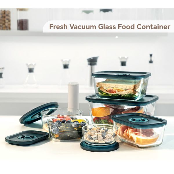 Stackable glass airtight food storage containers with visual harmony for Home Organization & Space-Saving Brands