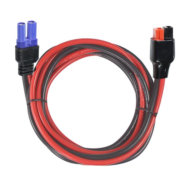 Câble d'alimentation avec connecteur CC rectangulaire EC5 vers 2P pour batterie LiFePO4, onduleur, générateur solaire, systèmes CC portables