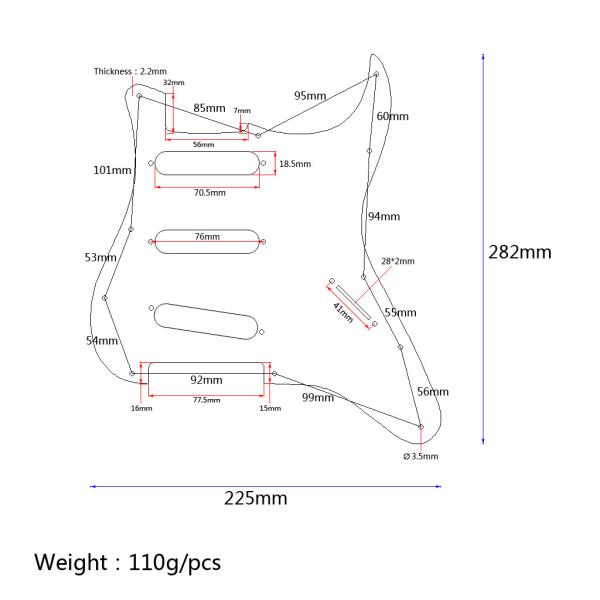 3Ply 11-Hole SSS Electric Guitar Pickguard yellow Pearl Flower Patter Scratch Plate For ST Style Guitar Accessories
