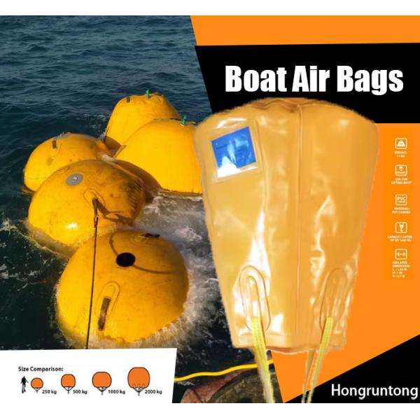 Sacs de levage pneumatiques sous-marins 2,0 m × H2,5 m, œillets de levage conformes à la norme ISO, haute résistance à l'abrasion