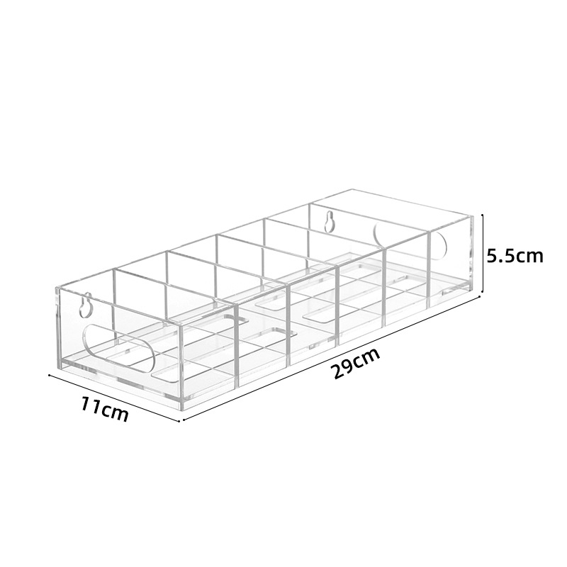 Acrylic Wall Hanging Cup Cover Storage Box Cup Cover Drain Organizer Removable Partition Flat Bottom Cup Cover Storage Rack