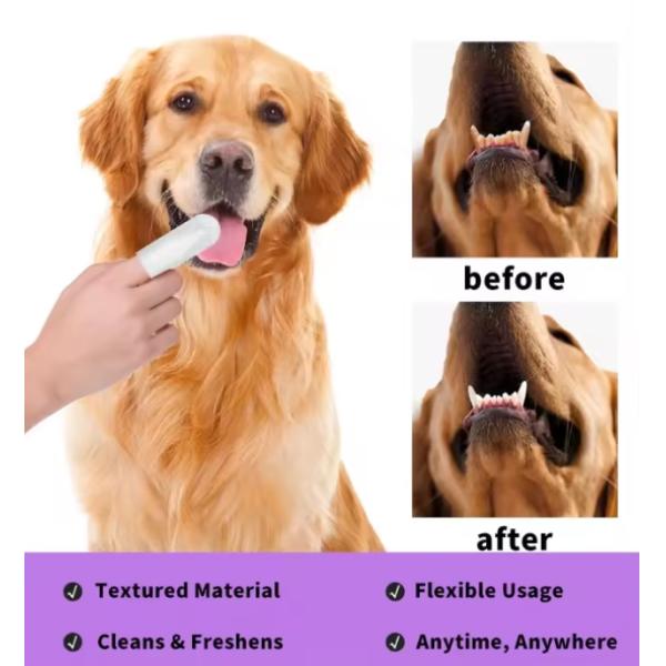 Clean Function Teeth Cleaning Wipes for Gentle Gum Care Disposable Dog Finger Toothbrush