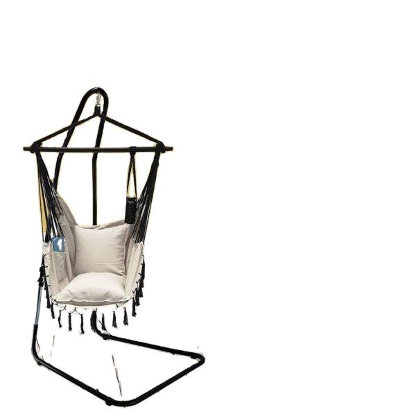 Living Room Swing Chair Supported by Heavy Duty Steel Bracket with Height Adjustment