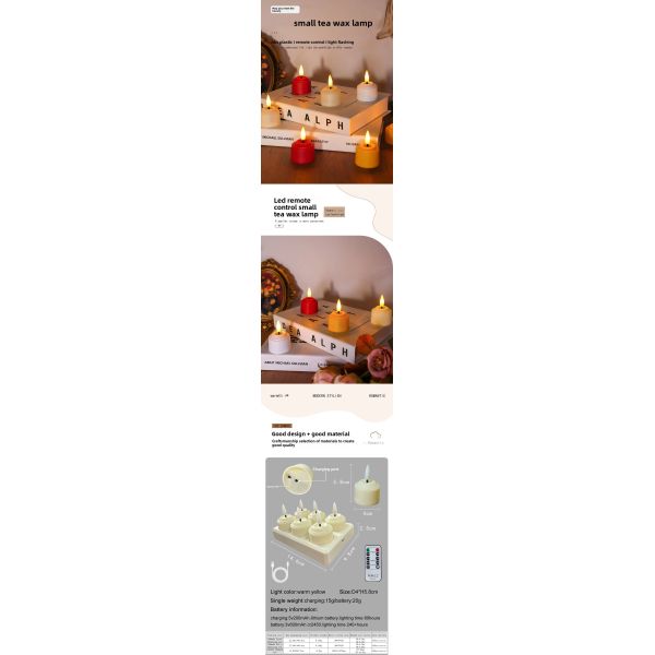 White Battery Tea Candles Customized Small LED Candle Lights Matte With Usb Charge