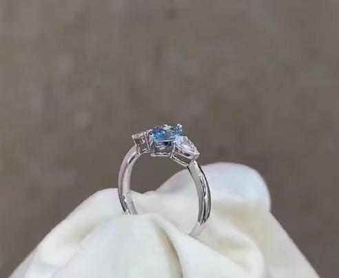 Anel azul sintético de Diamond Jewelry Marquise Cut Engagement do laboratório