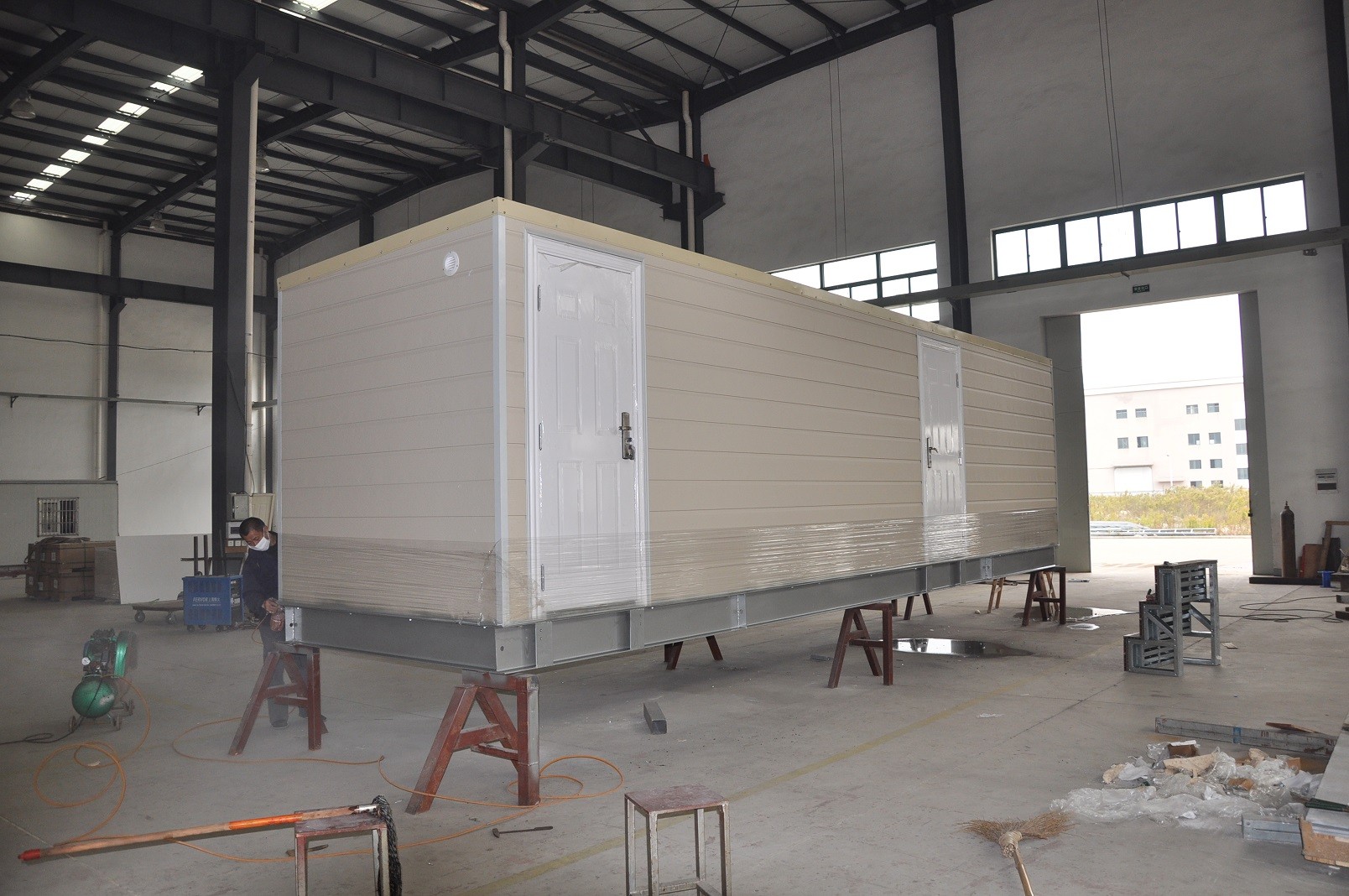 Дома Prefab железного каркаса модульные, мобильное караульное помещение для жить людей
