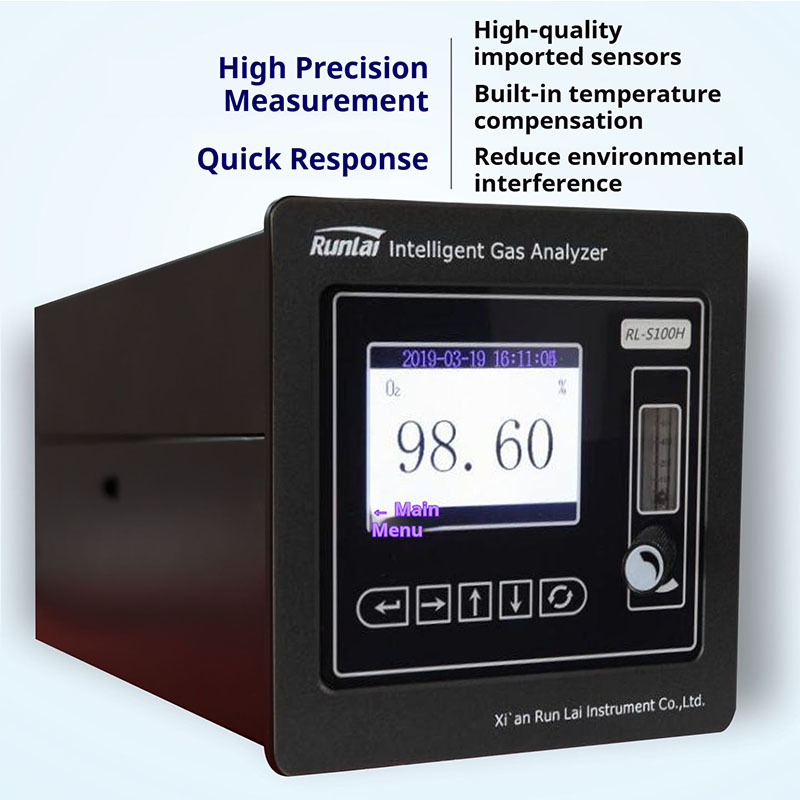 Metal Housing Portable Oxygen Purity Analyzer Fast Response 3D Ion Flow Tech