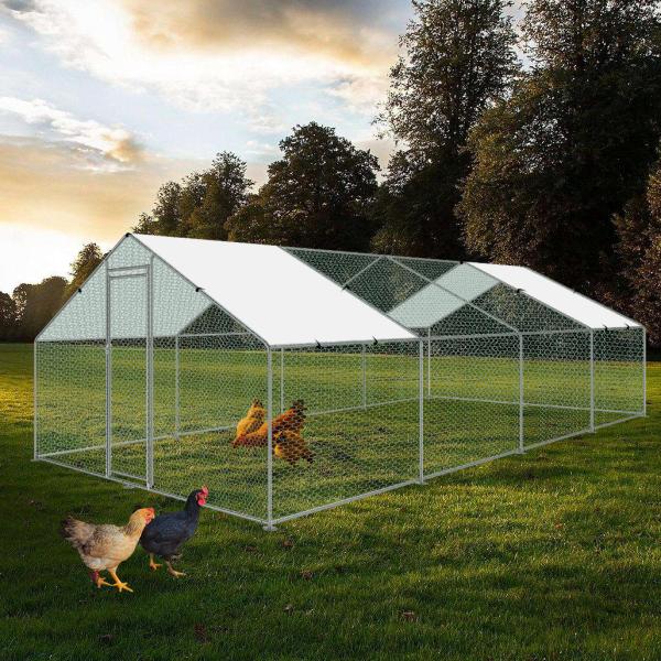 Heavy Duty Glvanized Steel Polyethylene White Color Cover Chicken Run Cage Chicken Cage Coop