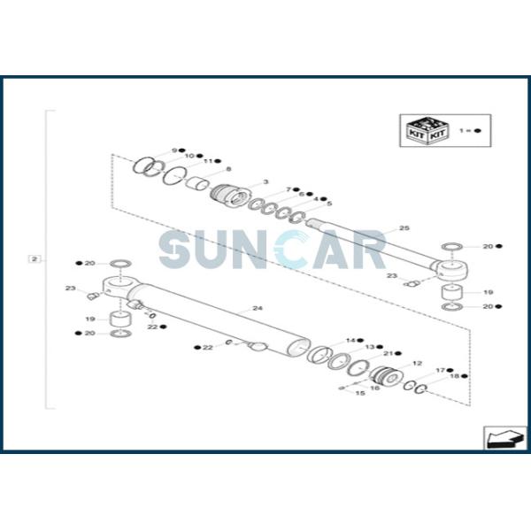 Jogo de reparação do selo do cilindro da estrutura de XKCC-01429 XKCC01429 para o CASO CX18C