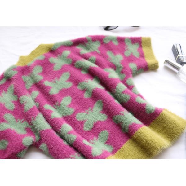 Short Sleeve Crop Top Knit Sweater Jacquard Woolen Sweaters For Ladies