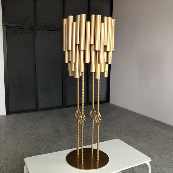 ZT-578G Новая роскошная золотая металлическая труба высокие стойки для свадебного украшения цветочного уклада