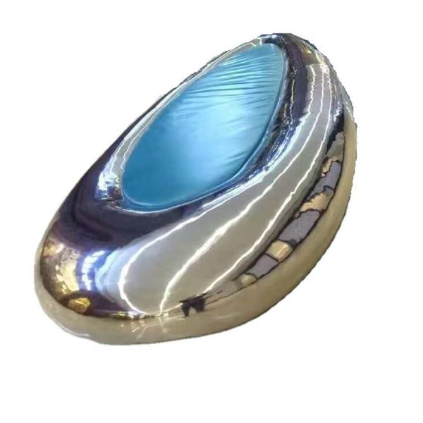 Garden Stainless Steel Pebble Sculpture Silver Mirror Surface