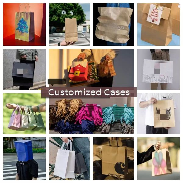 Customized  LOGO Recyclable Kraft Paper Bag Sneakers Outer Packaging Paper Bag
