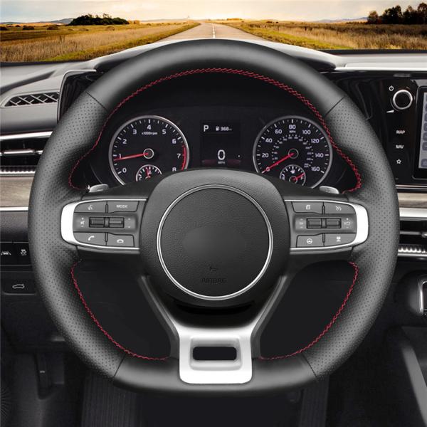 Pruple Artificial Leather Hand Sewing Steering Wheel Cover for Kia Sportage K5 GT Line 2021 2022 2023