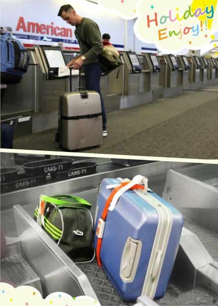 Silk - Screen Logo Travel Luggage Straps , Embroidered Luggage Strap With Combination Lock
