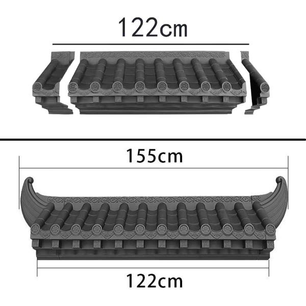 Polypropylene Decorative Roof Fence Restaurant Eaves Artificial Plastic Japanese Style Roof Tiles