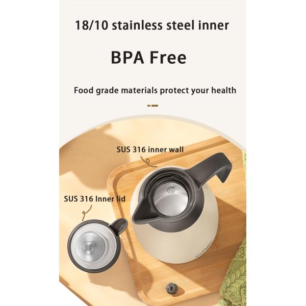 Customized Stainless Steel Vacuum Insulated Hot Water Tank Portable Coffee Pot for Adults