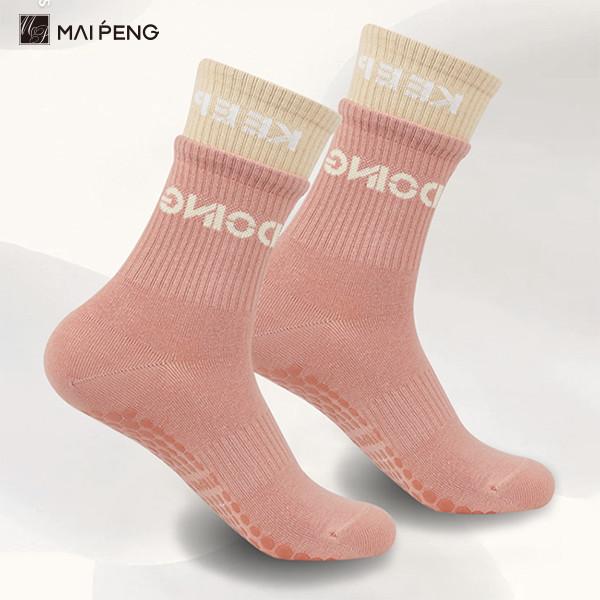 Custom Logo Fitness Anti Slip Grip Socks Floor Pilates Sports Women Yoga Socks