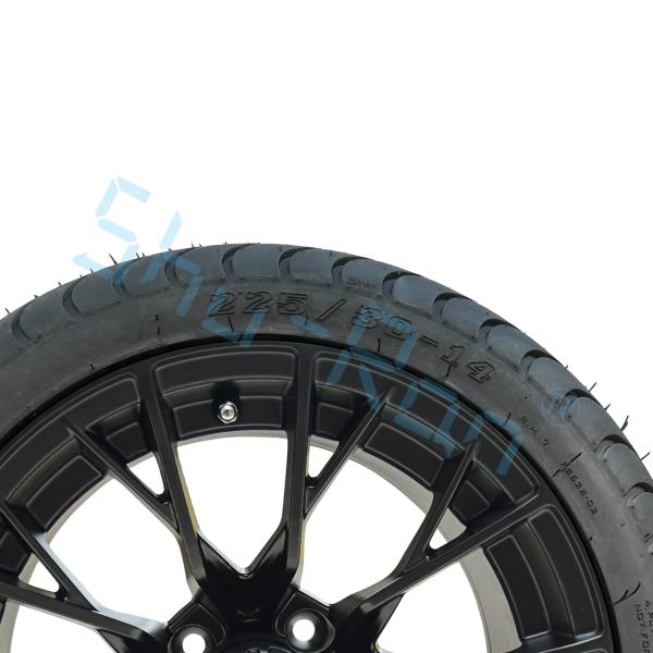 Wholesale Glossy Black 14 inch Rims with DOT Approve Tire for Golf Carts