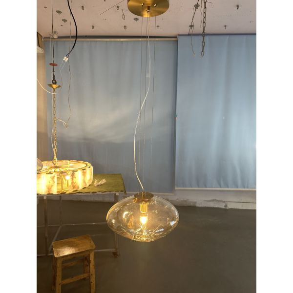 Modern Natural Marble Chandelier Luxury Natural Spanish Villa Living Room Lamp Post Restaurant Alabaster Pendant Lamp