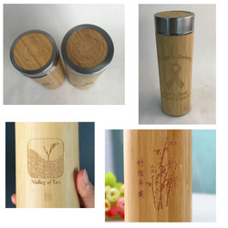 Кружка 450мл перемещения стены двойника нержавеющей стали кофе Тумблер бамбуковая с бамбуковой крышкой