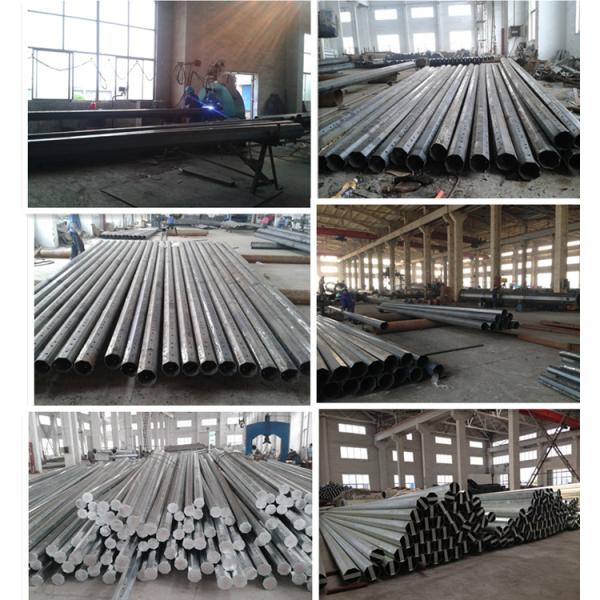 Polygonal Distribution Galvanized Steel Pole Min Yield Strength 345mpa