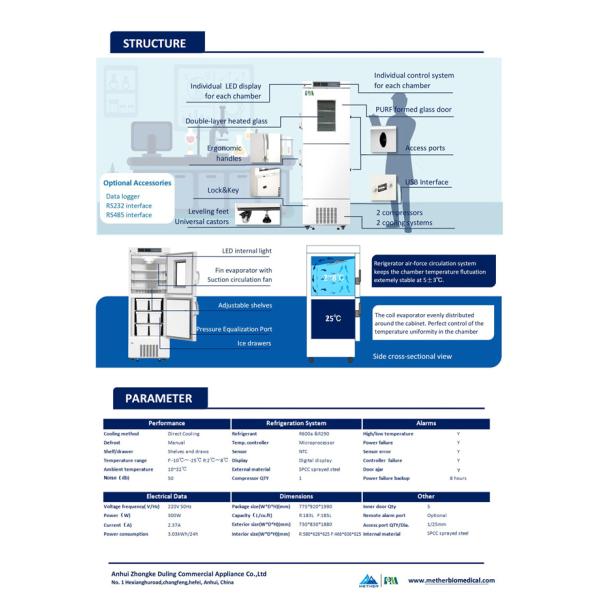Минус 40 градусов температура вакционного медицинского морозильника 368 литров биомедицинская низкая