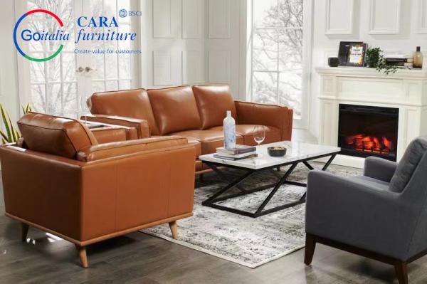 High End Customized Size Reception Furniture Living Room 3Pcs Solid Wood Leg Modern Sofas Pu Leather