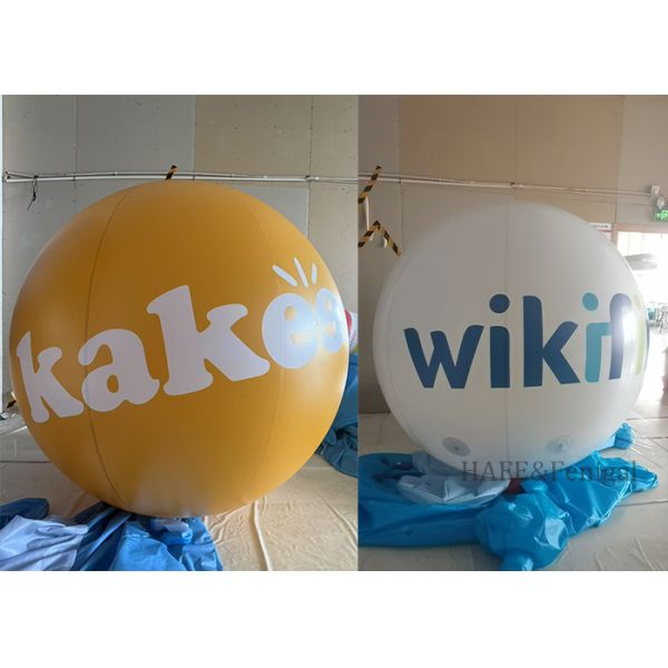 Customized White PVC Advertising Balloons Printed With Brand Logos For Marketing Purposes