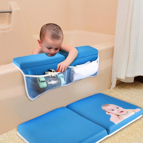 Quick Dry Baby Bath Kneeler And Elbow Rest Knee With Anti Slip Rubber Backing