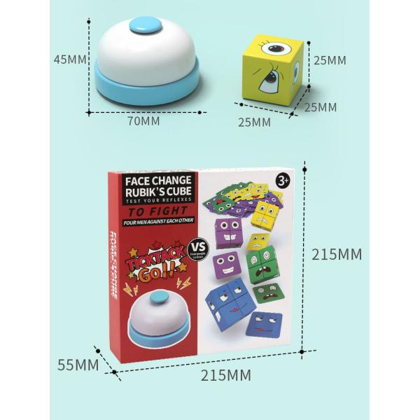 Two Person Wooden Magic Cube with Bell Building Blocks 215*215*55mm Early Education Puzzle Toy