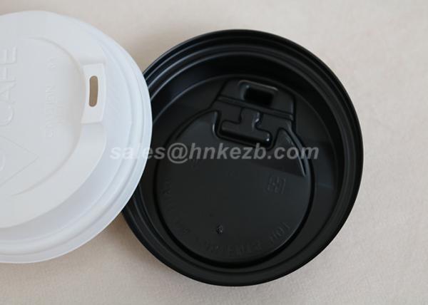 Black White Disposable Paper Cups Lids With Logo Printed For Hot Cups