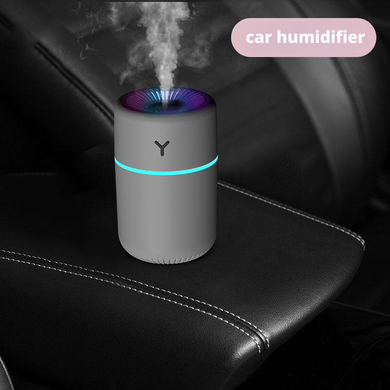 Compact Design Mini Portable Ultrasonic Humidifier 7 Color Lights for Home  Car Use