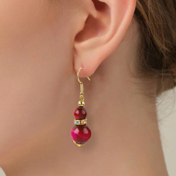 10 мм драгоценный камень бусы висящие кварцевые кристаллические серьги OEM ODM