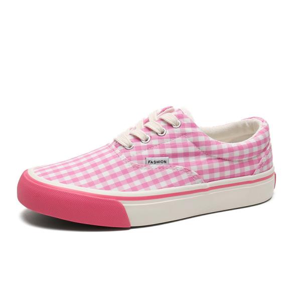 Customize New Style Low-Top Triple Vulcanized Women'S Spring And Summer Student Canvas Shoes In Pink Size 35-40