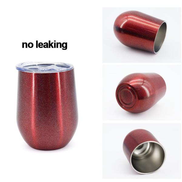 En vrac 12 paquets 12 oz en acier inoxydable verres à vin sans tiges avec couvercles et pailles